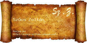 Szűcs Zoltán névjegykártya