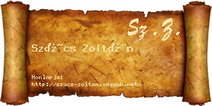 Szűcs Zoltán névjegykártya