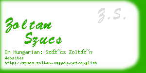 zoltan szucs business card