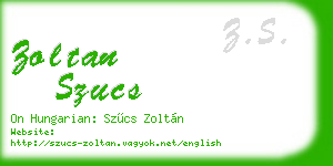 zoltan szucs business card